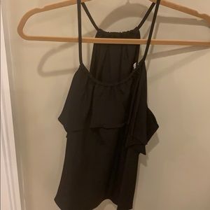 Alice & Trixie size M black silk ruffle tank